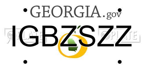 IGBZSZZ Georgia License Plate