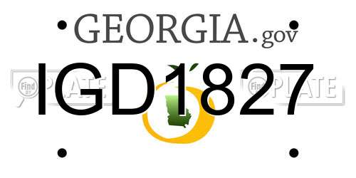 IGD1827 Georgia License Plate