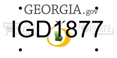 IGD1877 Georgia License Plate
