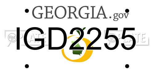 IGD2255 Georgia License Plate