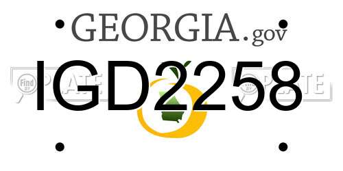 IGD2258 Georgia License Plate