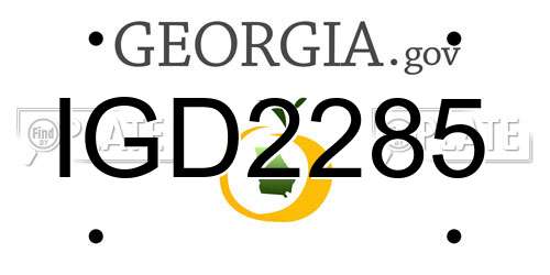 IGD2285 Georgia License Plate