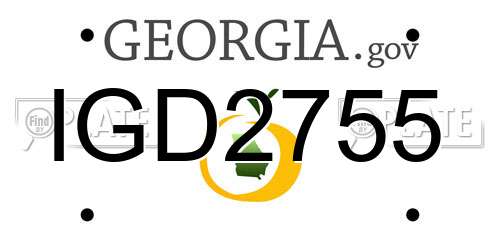 IGD2755 Georgia License Plate