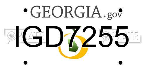 IGD7255 Georgia License Plate