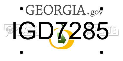 IGD7285 Georgia License Plate
