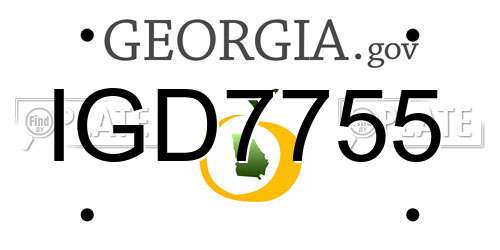 IGD7755 Georgia License Plate