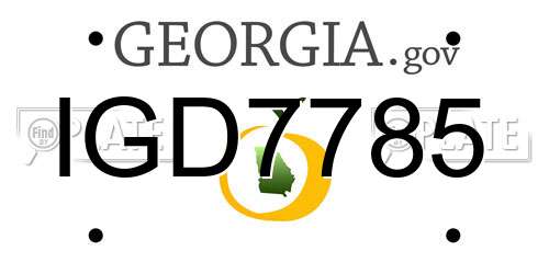 IGD7785 Georgia License Plate