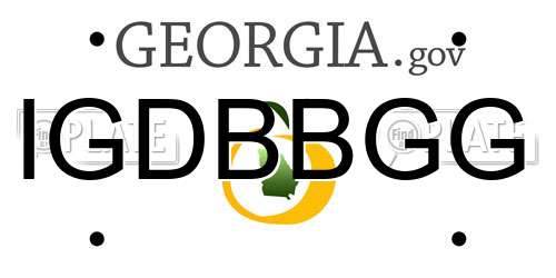 IGDBBGG Georgia License Plate