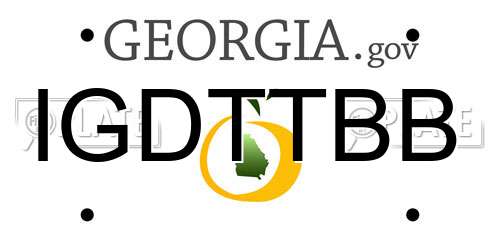 IGDTTBB Georgia License Plate