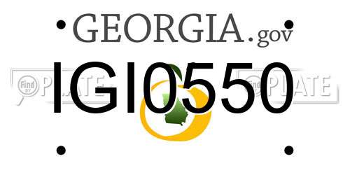 IGI0550 Georgia License Plate