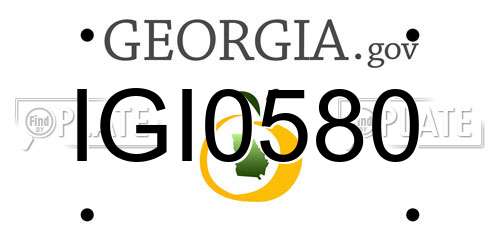 IGI0580 Georgia License Plate