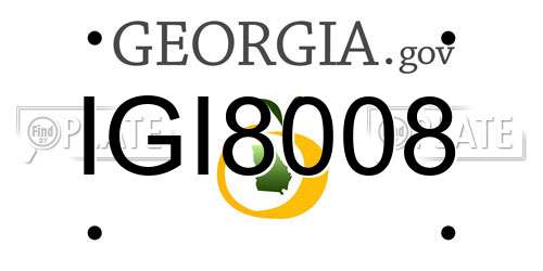 IGI8008 Georgia License Plate