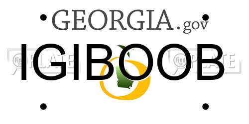 IGIBOOB Georgia License Plate