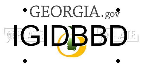 IGIDBBD Georgia License Plate
