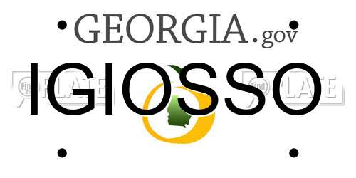 IGIOSSO Georgia License Plate