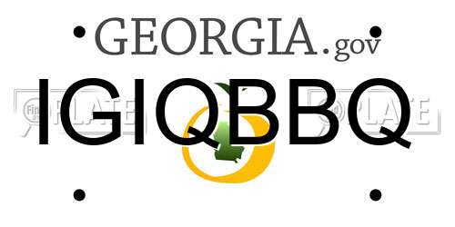 IGIQBBQ Georgia License Plate