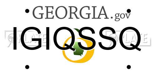 IGIQSSQ Georgia License Plate