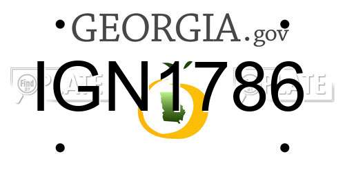 IGN1786 Georgia License Plate
