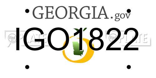 IGO1822 Georgia License Plate