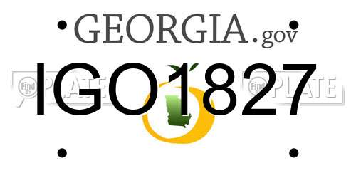 IGO1827 Georgia License Plate