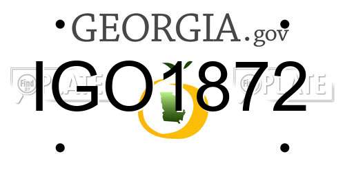 IGO1872 Georgia License Plate