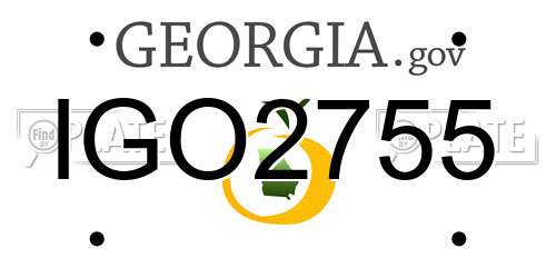 IGO2755 Georgia License Plate
