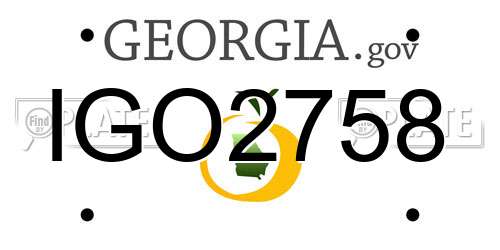 IGO2758 Georgia License Plate