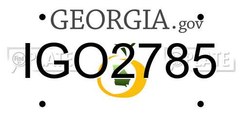 IGO2785 Georgia License Plate