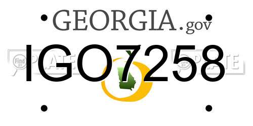 IGO7258 Georgia License Plate