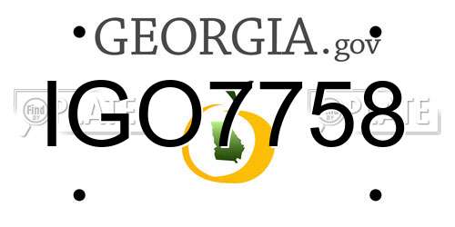 IGO7758 Georgia License Plate