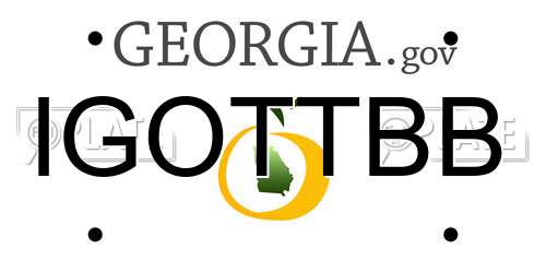 IGOTTBB Georgia License Plate