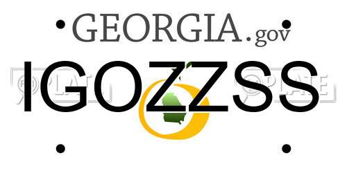 IGOZZSS Georgia License Plate