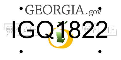 IGQ1822 Georgia License Plate