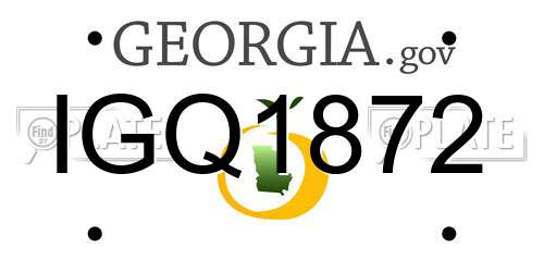 IGQ1872 Georgia License Plate