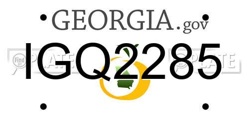 IGQ2285 Georgia License Plate