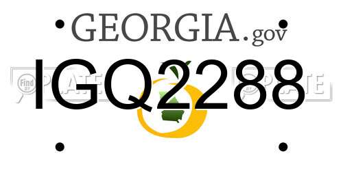 IGQ2288 Georgia License Plate