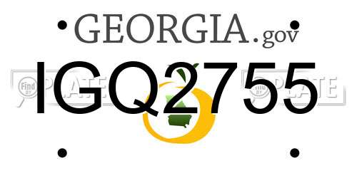 IGQ2755 Georgia License Plate