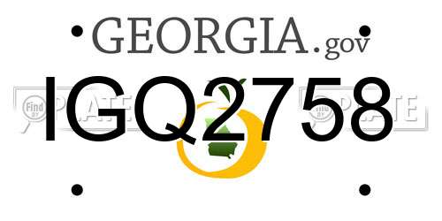 IGQ2758 Georgia License Plate