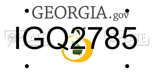 IGQ2785 Georgia License Plate