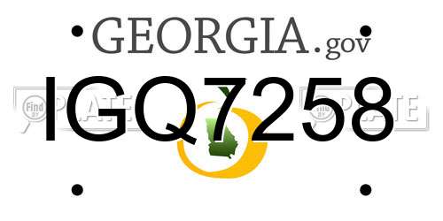IGQ7258 Georgia License Plate