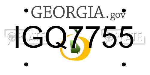 IGQ7755 Georgia License Plate