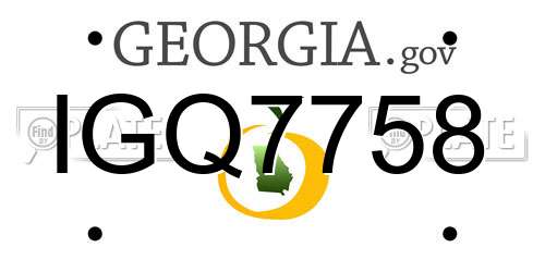 IGQ7758 Georgia License Plate
