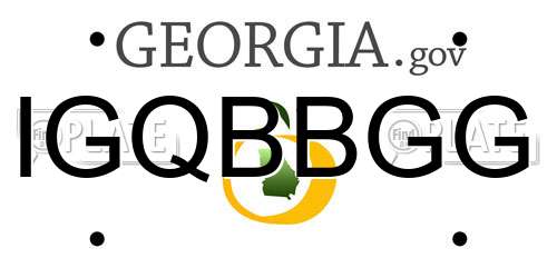 IGQBBGG Georgia License Plate