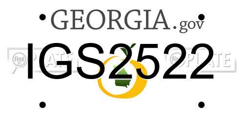 IGS2522 Georgia License Plate