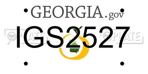 IGS2527 Georgia License Plate
