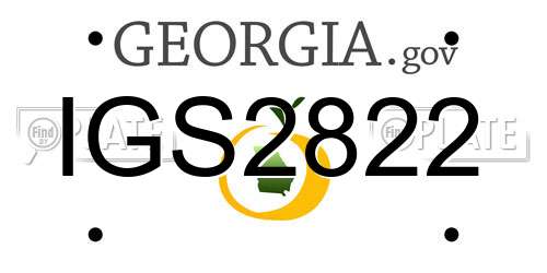 IGS2822 Georgia License Plate