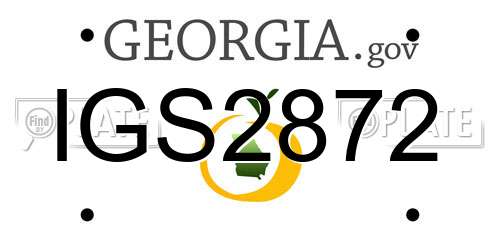 IGS2872 Georgia License Plate