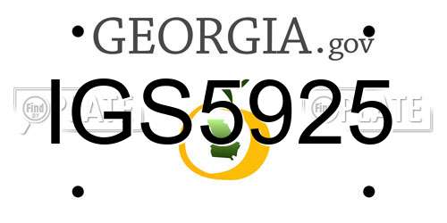 IGS5925 Georgia License Plate