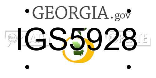 IGS5928 Georgia License Plate