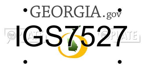 IGS7527 Georgia License Plate